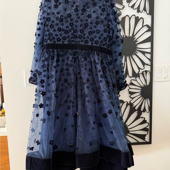 Mac Duggal Tea Length Gown, Midnight Blue sz 14 - Picture 4 of 9